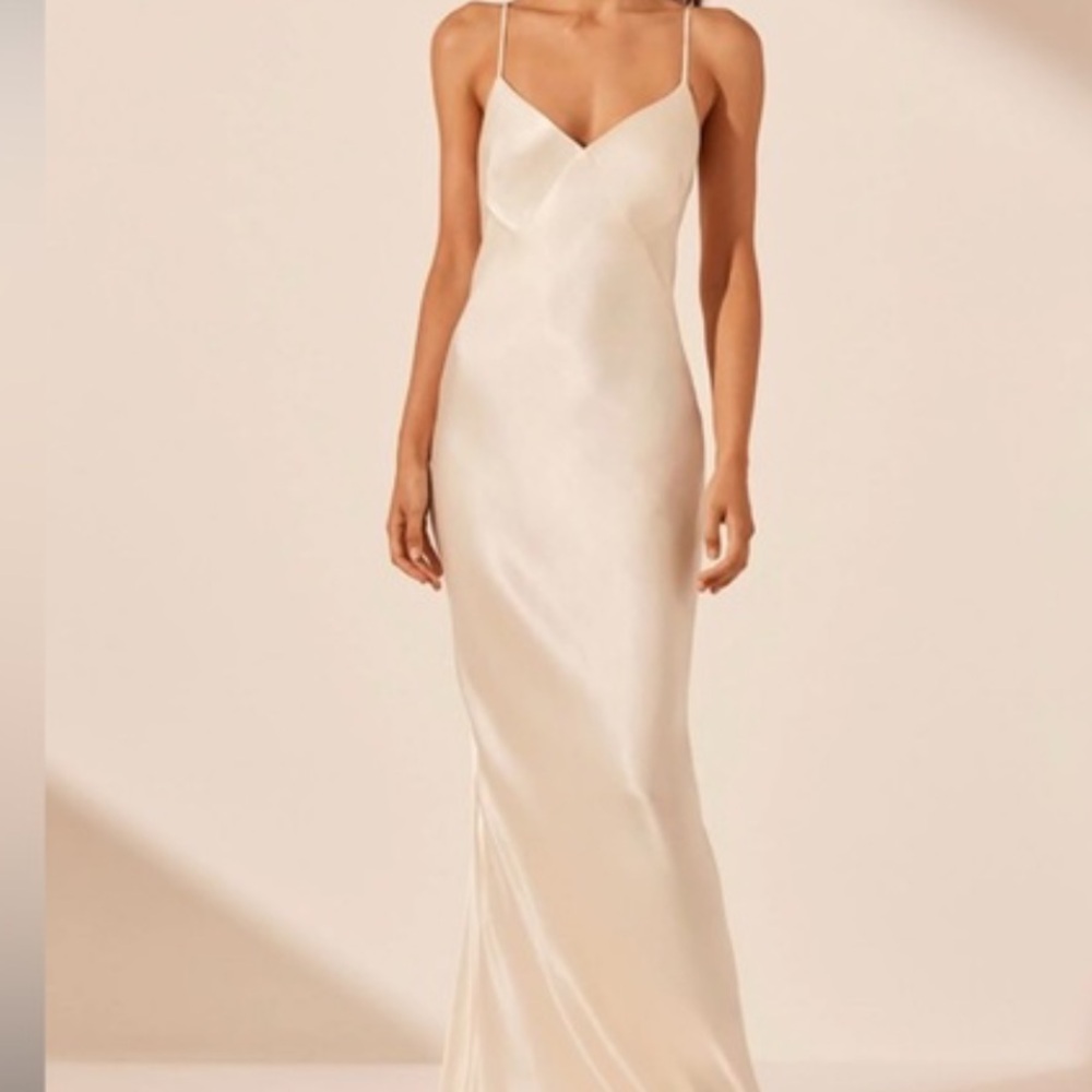 NWT Shona Joy La Lune Low Back Gown - Cream - Picture 2 of 6
